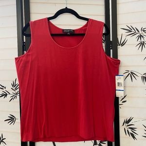 Jones New York Women's Scoop Neck Sleeveless Top. Red. Size XL.